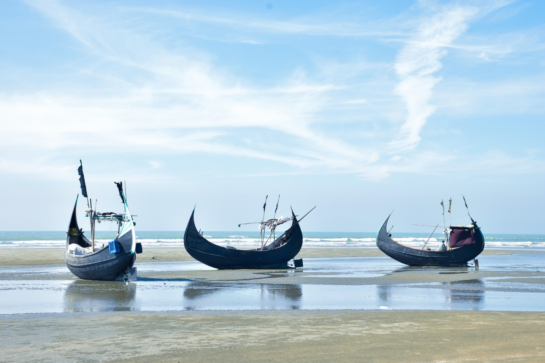 Beautiful view of Cox's Bazar beach in Bangladesh